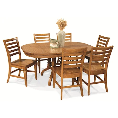 7-Piece Laminate Top Pedestal Table Set